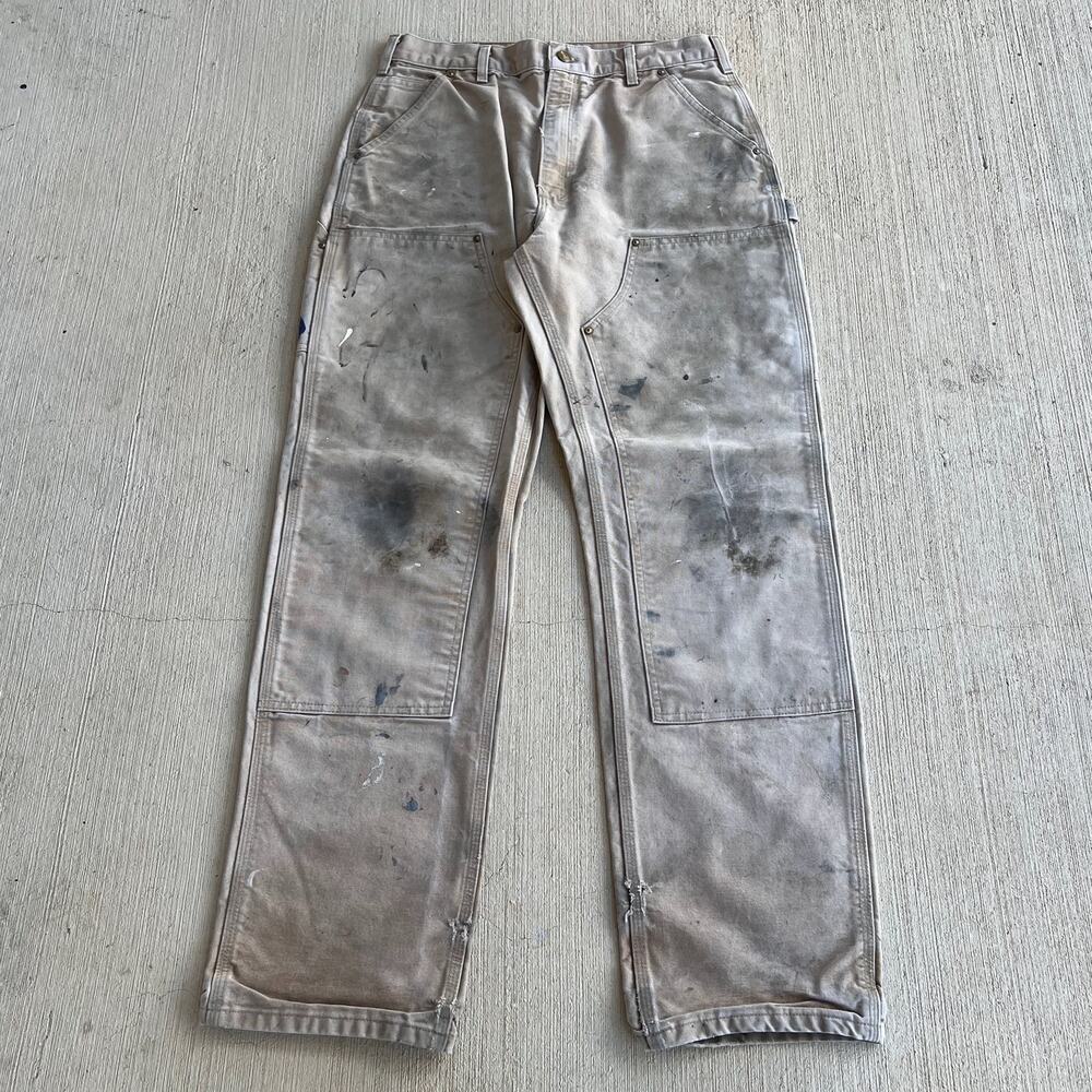 Carhartt B01 BRN faded brown double knee work wear carpenter pants